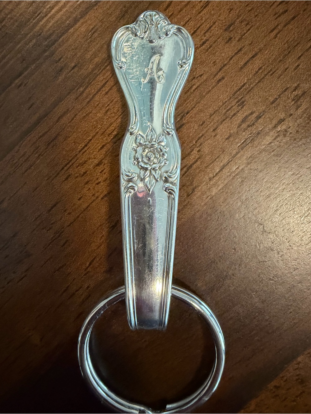 A Engraved Silverware Keychain